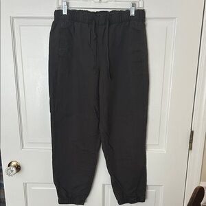 Eddie Bauer Charcoal Relaxed Linen Pull-on Jogger Style Pants